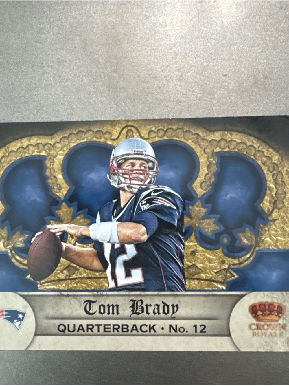 Panini Tom Brady Card with Blue and Gold Accents